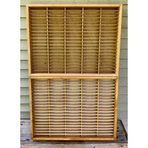 Set of 2 Napa Valley Box Company 100 Cassette Tape Wall Rack Wood Holder